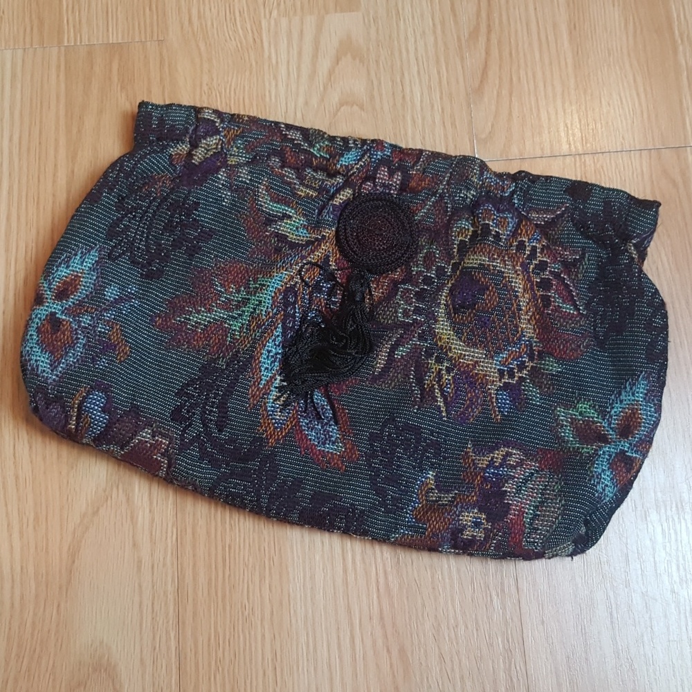 Jean Betancourt paisley carpetbag clutch vintage